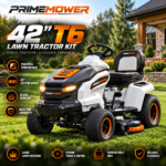 PrimeMower 42-Inch Electric Riding Lawn Tractor | Battery-Powered Garden & Lawn Mower | White/Black - Image 3