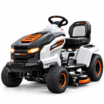 PrimeMower 42-Inch Electric Riding Lawn Tractor | Battery-Powered Garden & Lawn Mower | White/Black - Image 2